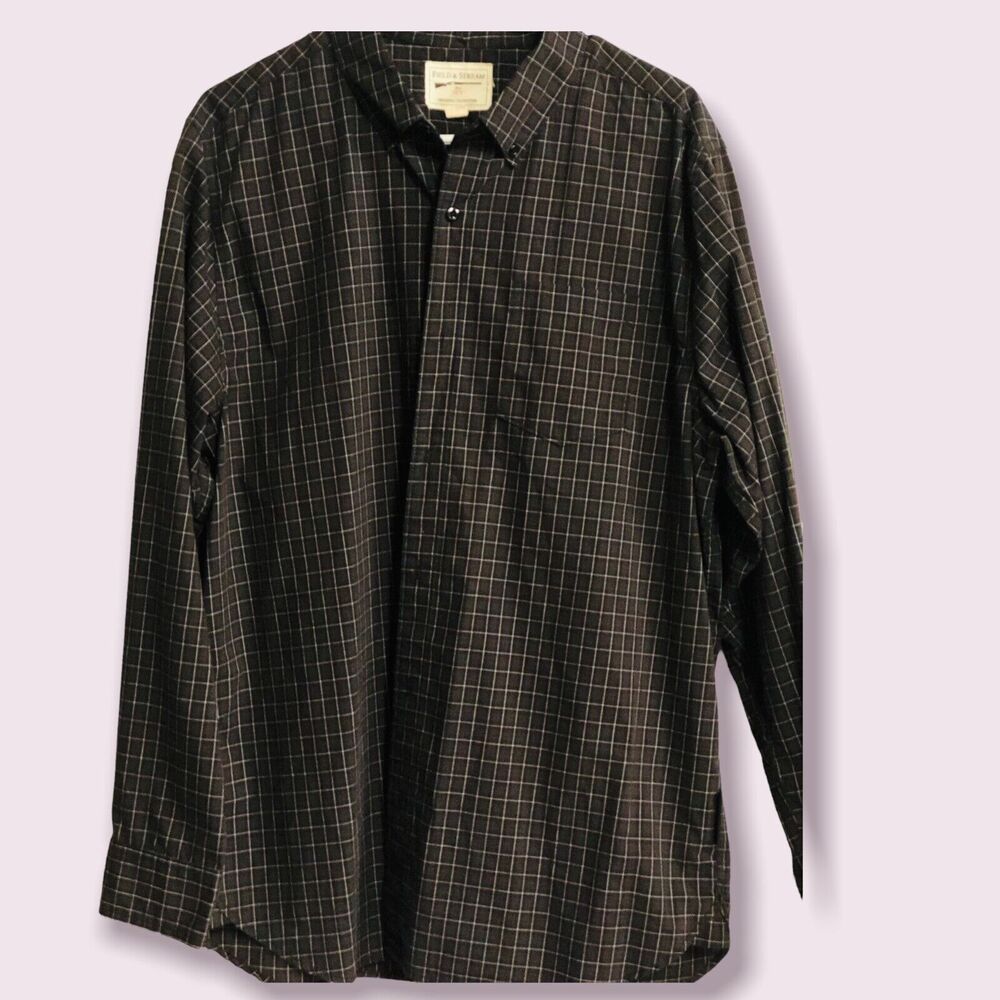 Field and Stream Mens Long Sleeve Plaid Button Down Shirt